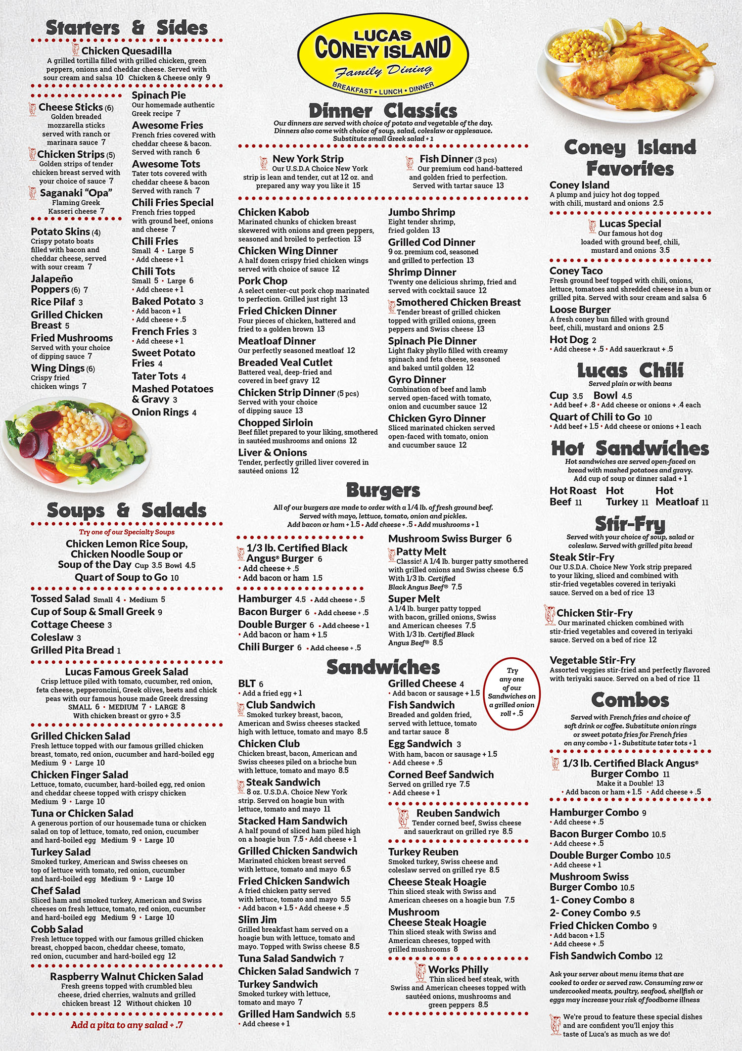 Menu Of Lucas Coney Island In South Lyon Michigan Call Ahead At 248 491 0045